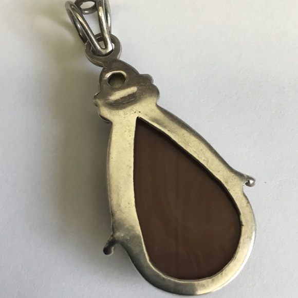 .925 Sterling Silver Tigers Eye & Pearl Pendant - Picture 3 of 7